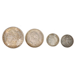 Lot de 4 monnaies argent: - LIBERTY - 