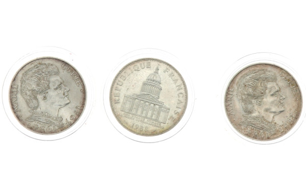 3 p. de 100 fr argent (Manthéon et 2 x 