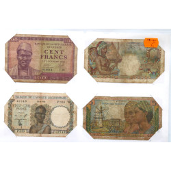COLONIES et OUTREMER 4 billets: 1x 100 