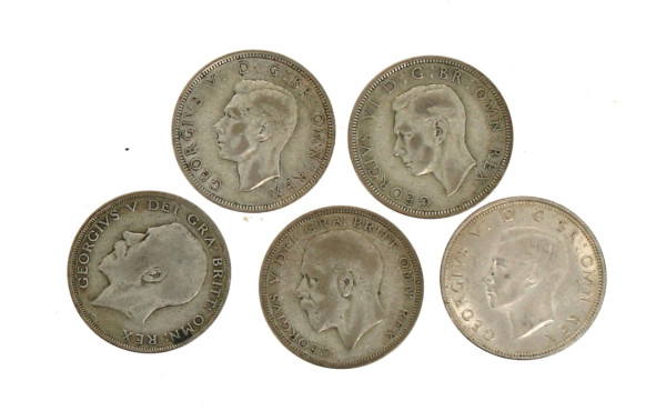 Angleterre - Lot de 5 pièces en argent 5