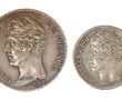 CHARLES X - 2 monnaies argent: 1 fr arge