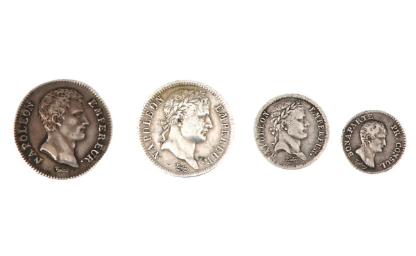 NAPOLEON 1er - bel ensemble de 4 monnaie