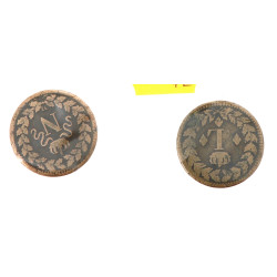 NAPOLEON Ier - LOUIS XVIII - 2 monnaies 