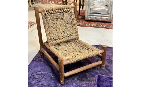Fauteuil style brousse en bois et vanner