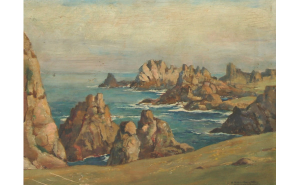 Roger DEVERIN (1884-1973) "Côte rocheuse
