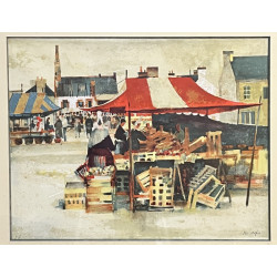 Marcel DEPRÉ (1919-1990) "Scène de march