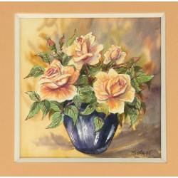 MISSLEN (Xxème) "Bouquet de roses", aqua