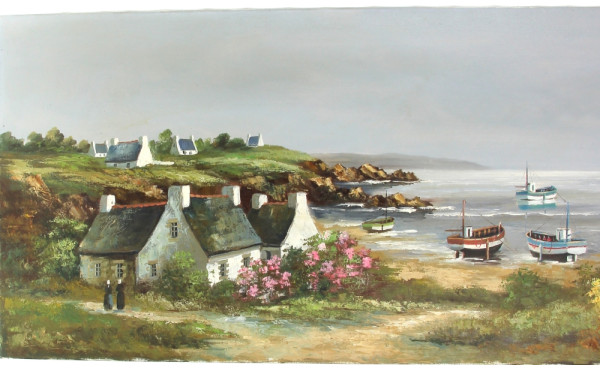 LEROUX (Xxème) "Bord de mer en Finistère