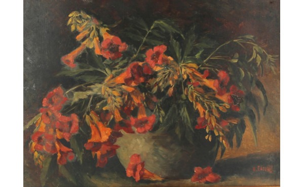 F. CADORET (Xxème) "Bouquet de fleurs", 