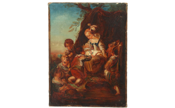 Ecole Française XIXème "Enfants galants 