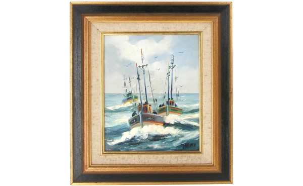 LEROUX (Xxème) "Le retour des bateaux de