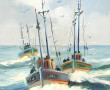 LEROUX (Xxème) "Le retour des bateaux de