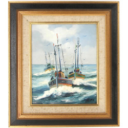 LEROUX (Xxème) "Le retour des bateaux de