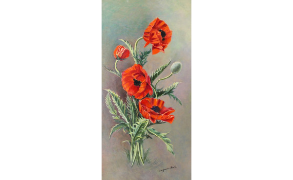 DUQUESNE-BONTE (Xxème) "Pavots", huile s