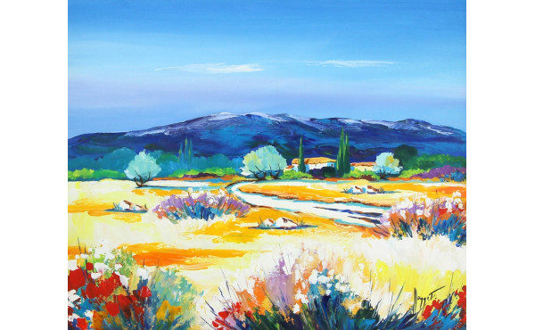 Ecole Xxème "Paysage de Provence", huile