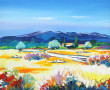 Ecole Xxème "Paysage de Provence", huile