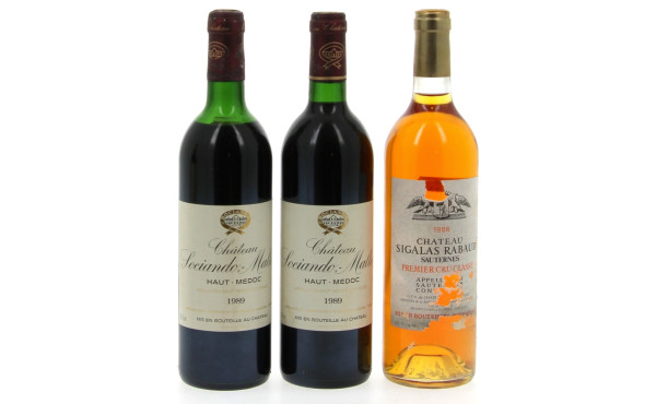 Lot de 3 bouteilles: - 1 B Ch SIGALAS 