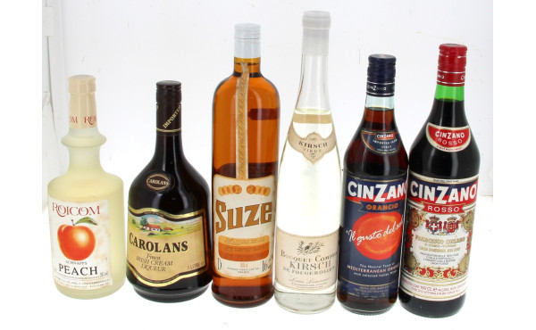 Lot de 6 B d'alcool : vieux Kirsch Bouqu
