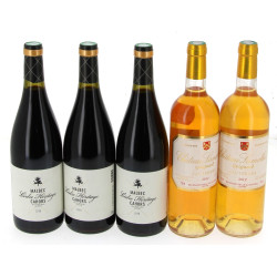 Lot de 5 bouteilles: - 3 B CAHORS Cèdre