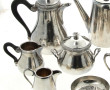 Service thé café en métal argenté décor 
