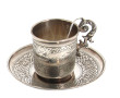 Tasse et sous-tasse en argent, poinçon m