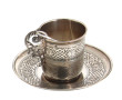 Tasse et sous-tasse en argent, poinçon m