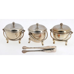 CHRISTOFLE - Trois petits pots couverts 
