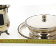 Lot de 3 pièces en métal argenté : pot c