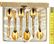 SFAM - 6 cuillères à moka en métal doré,