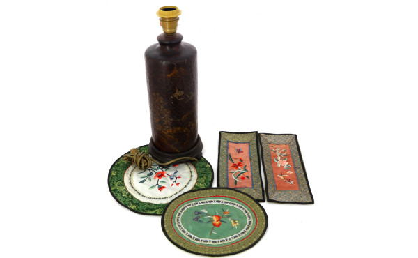 CHINE - Vase monté en lampe en céramique