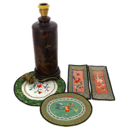 CHINE - Vase monté en lampe en céramique
