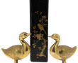 Coffret de forme allongée en laque noir 