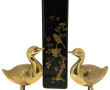 Coffret de forme allongée en laque noir 