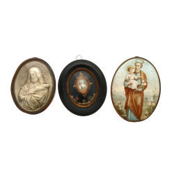 RELIQUAIRE - Petit cadre reliquaire de f