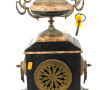 Pendule en marbre noir, rouge et métal, 