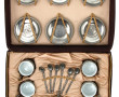 Service à café en porcelaine et étain, c