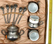 Service à café en porcelaine et étain, c