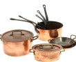 Lot de cuivres culinaires : 8 casseroles