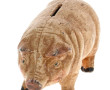 Tire-lire cochon en fonte ancienne, H 7,