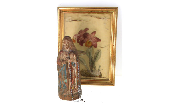 "Vierge à l'Enfant", sculpture en bois s
