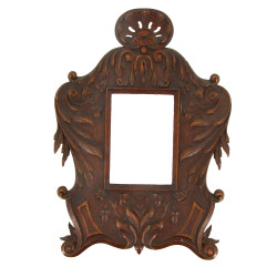 Cadre porte-photo ancien en bois sculpté