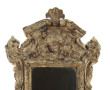 Miroir en bois sculpté patiné argent dan