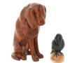 Deux sujets animaliers en bois sculpté :
