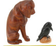 Deux sujets animaliers en bois sculpté :