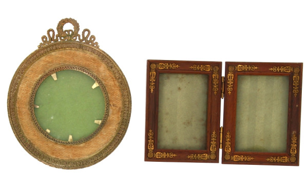 Lot de 2 porte-photos anciens, l'une à v