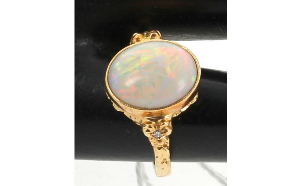 Bague en or jaune 18 carats, poinçon têt