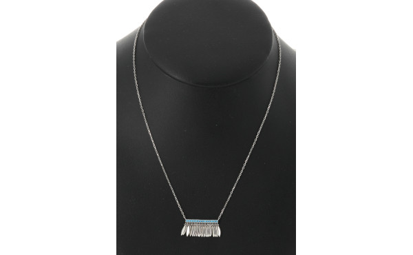 Collier en argent 925ème à décor de plum