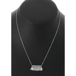 Collier en argent 925ème à décor de plum
