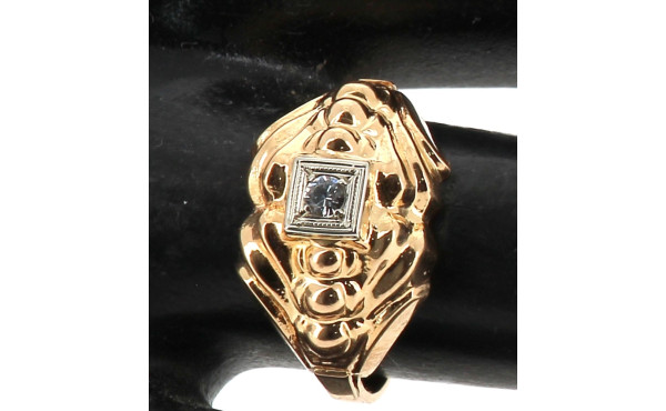 Bague ancienne en or jaune 18 carats, po