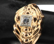 Bague ancienne en or jaune 18 carats, po